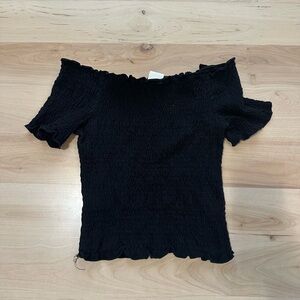H&M Black Off-Shoulder Crop Top
